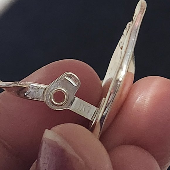 JJG Silver Tone Clip On Earrrings - Picture 9 of 9